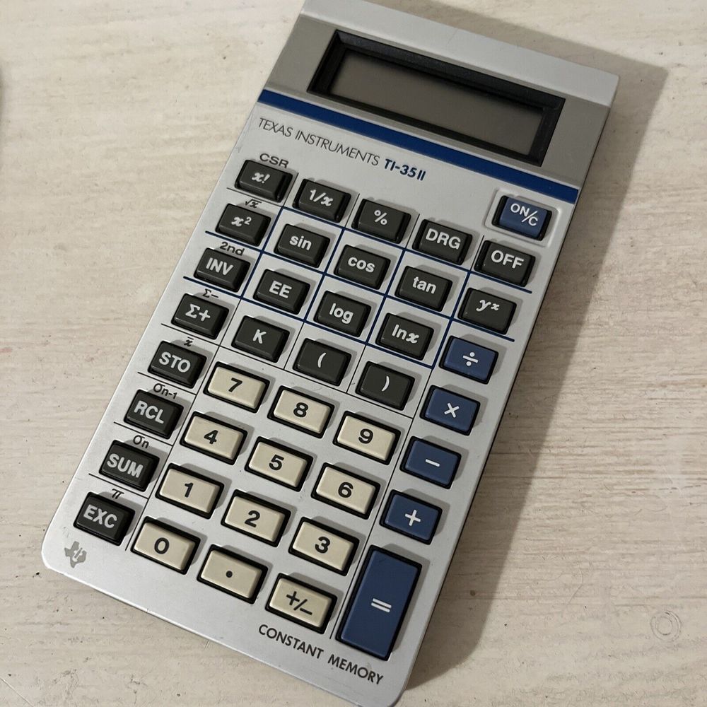 Vintage/Collectible Texas Instruments TI - 35II Calculator  W/ Case Working